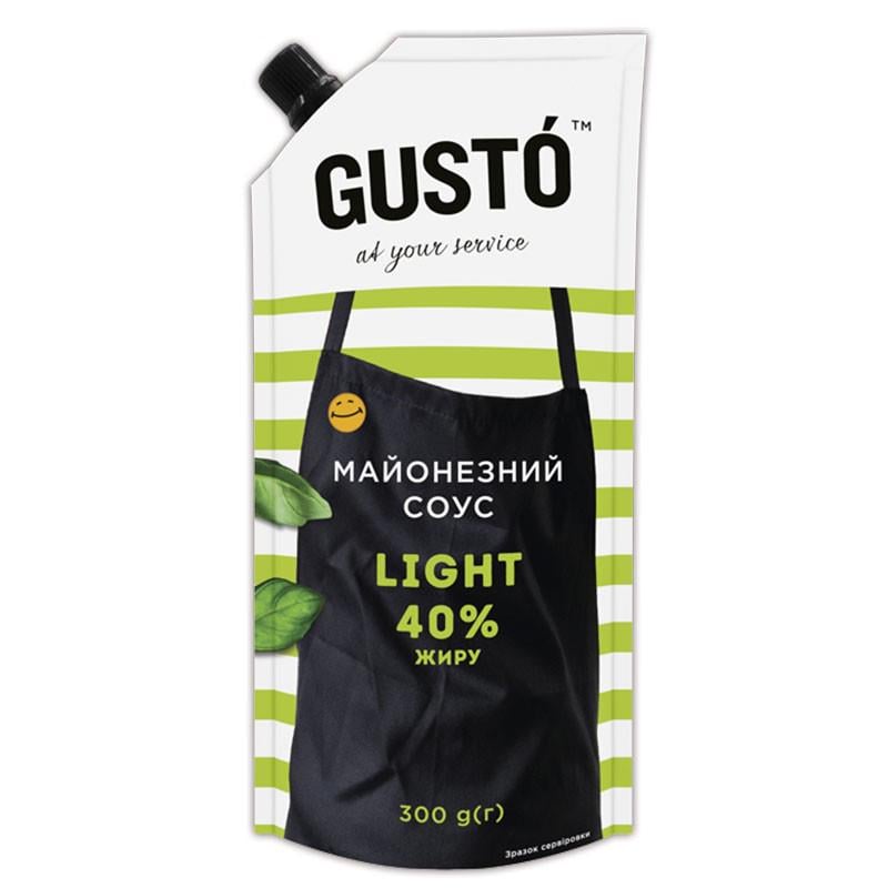 Майонезний соус Gusto Light 40% 300 г д/п Майонезний соус Gusto Light 40% 300 г д/п