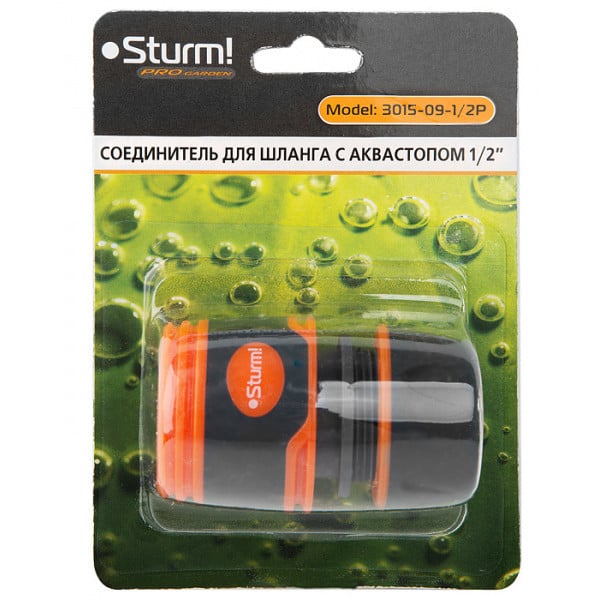 Коннектор с муфтой Sturm! 1/2" з аквастопом (3015-09-1/2P)