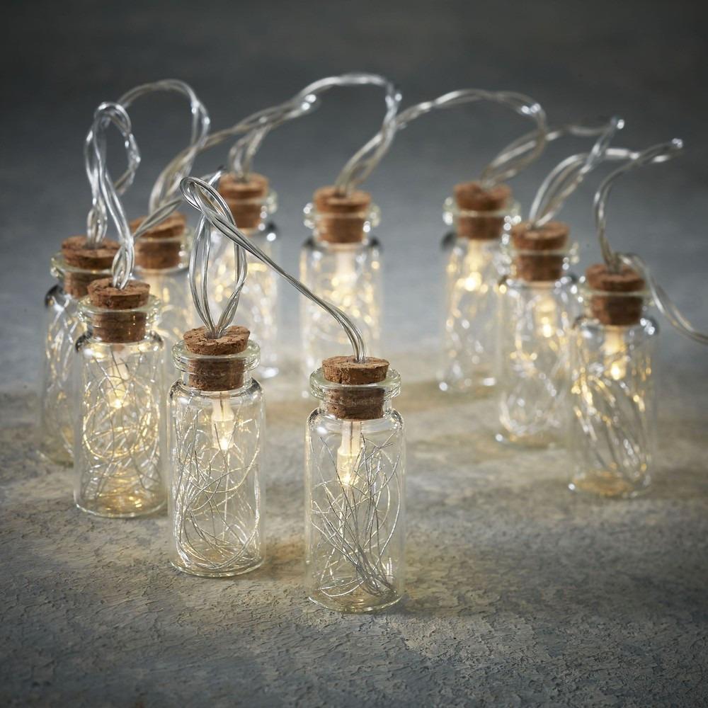 Светодиодная гирлянда Баночки с наполнителем 10 шт. 10 LED Теплый Белый