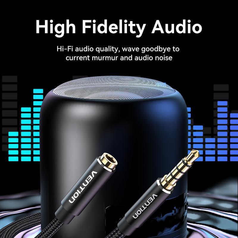 Кабель Vention 3.5мм minijack-3.5мм minijack стерео AUX 4-пиновый TRRS 1,5м Черный (BHCBG) - фото 3 Кабель Vention 3.5мм minijack-3.5мм minijack стерео AUX 4-пиновый TRRS 1,5м Черный (BHCBG) - фото 3