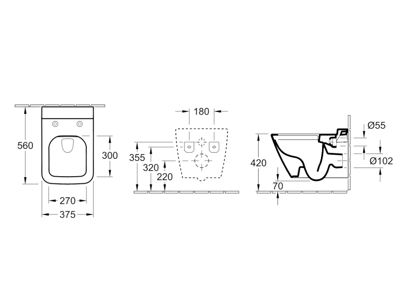 Унитаз подвесной Villeroy&Boch FINION 4664R0R1 безободковый без сиденья (97179) - фото 2 Унитаз подвесной Villeroy&Boch FINION 4664R0R1 безободковый без сиденья (97179) - фото 2