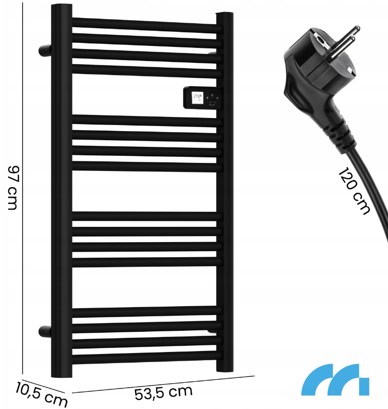 Сушарка для рушників електрична з термостатом Maltec 500 Вт Чорний - фото 2 Сушарка для рушників електрична з термостатом Maltec 500 Вт Чорний - фото 2