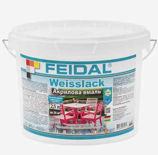 Емаль акрилова для дерева Weisslack Feidal 2,5 Безбарвний шовковисто-глянцевий