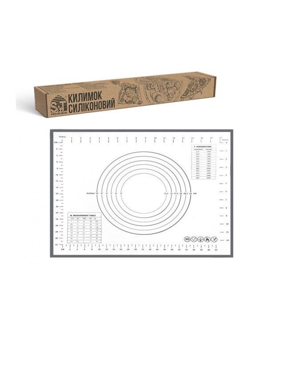 Коврик силиконовый S&T Vulkano 50x40 см для раскачки теста и выпечки (37206552)