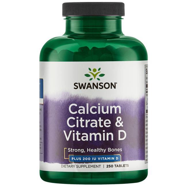 Микроэлемент Кальций Swanson Calcium Citrate with Vitamin D3 250 Tabs