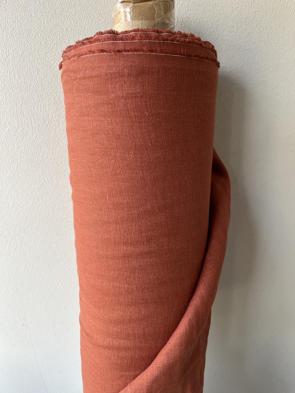 Ткань LINEN PLUS CRASH EFFECT 100% лен 145 см Кирпичный