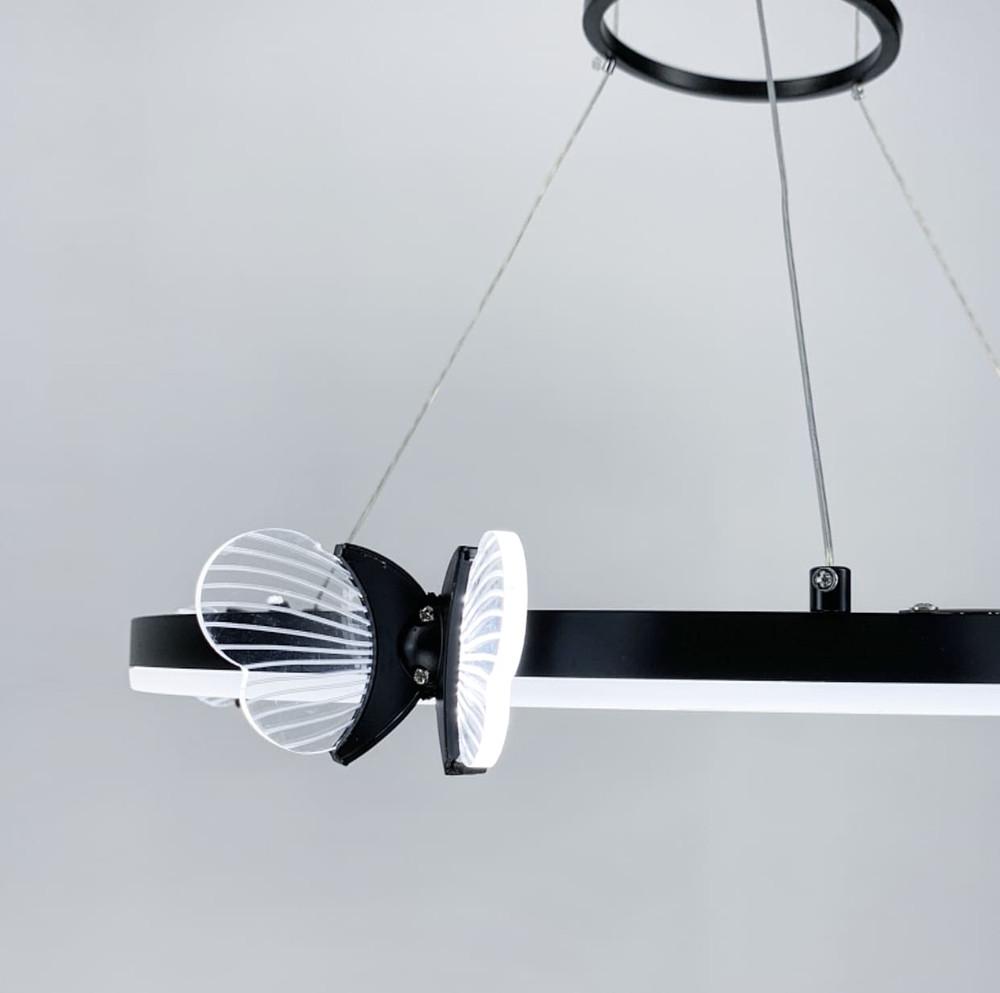 Люстра світлодіодна кільце із метеликами Чорний (C 18-700 BK) - фото 2 Люстра світлодіодна кільце із метеликами Чорний (C 18-700 BK) - фото 2