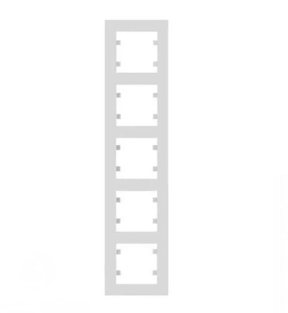 Рамка пятерная Hager Lumina-Intens вертикальная Белый (28685719)