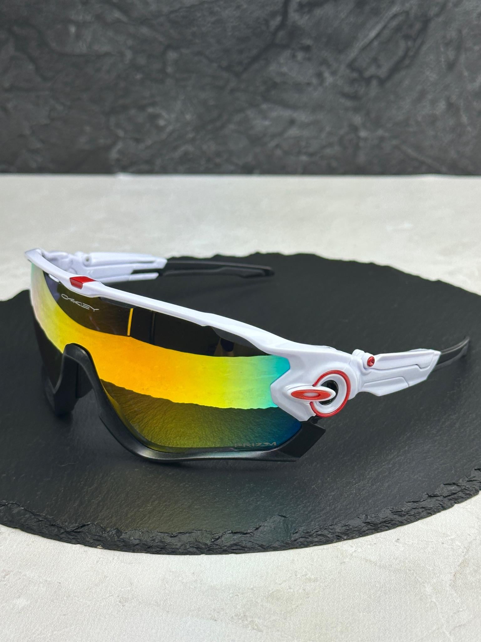 Солнцезащитные очки Oakley Jawbreaker OO9290 с линзой Prizm Fire зеркальный спортивный щиток мужской Белый