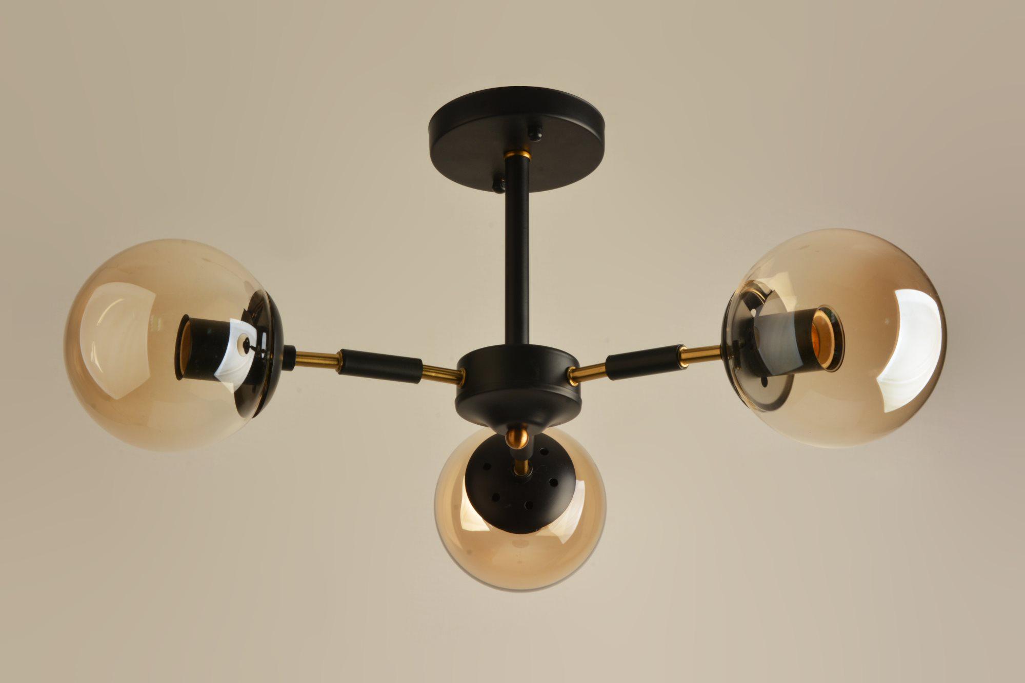 Люстра потолочная Sirius Л 7993/3A BK+COPPER