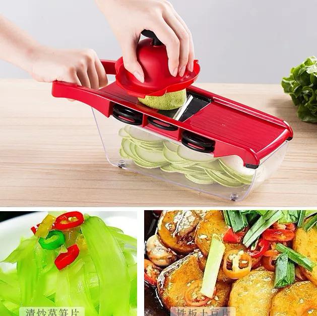 Овочерізка ручна Mandoline Slicer з контейнером для овочів та фруктів 6в1 - фото 6