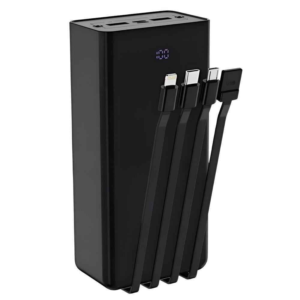 Повербанк Blic BPB7 со встроенными 4 кабелями micro USB-A/Type-C/lightning 30000 mAh Черный (8c2d8c80)