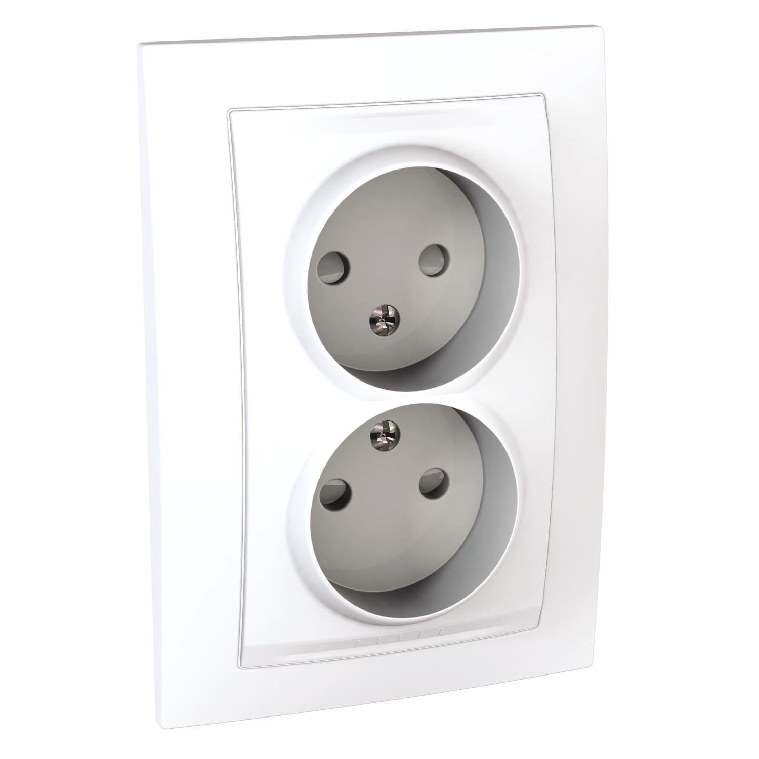 Розетка двойная Schneider Electric Unica с защитными шторками Белый (MGU23.063.18) Розетка двойная Schneider Electric Unica с защитными шторками Белый (MGU23.063.18)