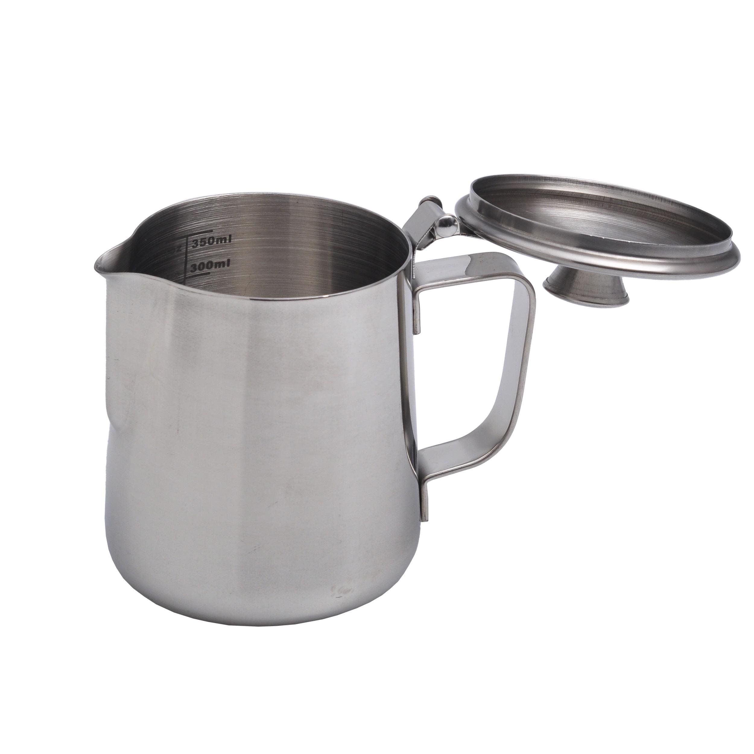 Молочник с мерной шкалой и крышкой Kamille КМ-4385 из нержавеющей стали 350 мл Стальной (150-84-4385) - фото 3