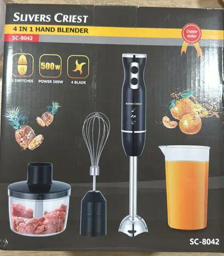 Блендер погружной 4в1 800Вт с измельчителем 1000 мл и мерным стаканом 600 мл 2 скорости с турборежимом и защитой двигателя Блендер погружной 4в1 800Вт с измельчителем 1000 мл и мерным стаканом 600 мл 2 скорости с турборежимом и защитой двигателя