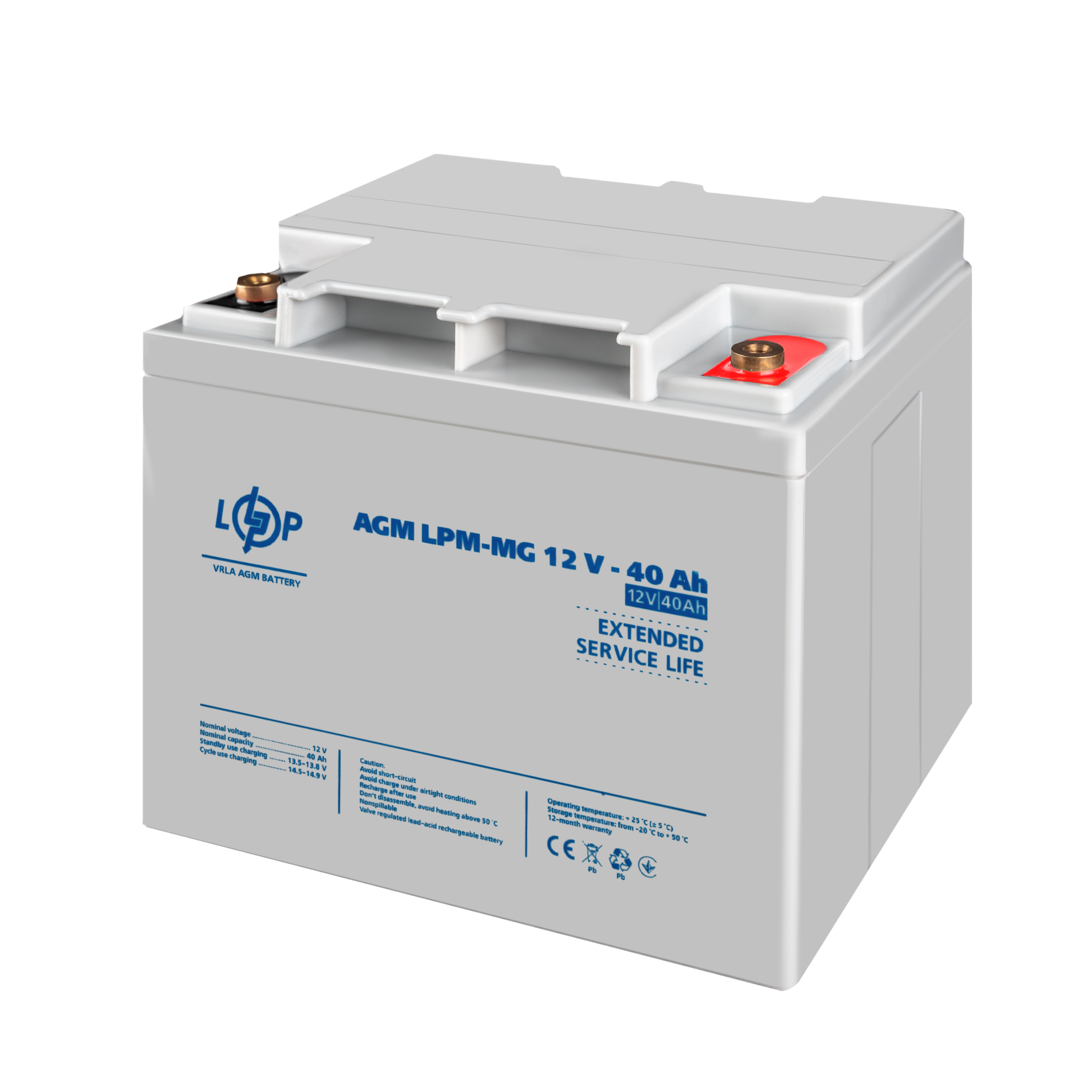 Акумулятор мультигелевий LogicPower LPM-MG 12V-40 Ah (26454048) - фото 4 Акумулятор мультигелевий LogicPower LPM-MG 12V-40 Ah (26454048) - фото 4