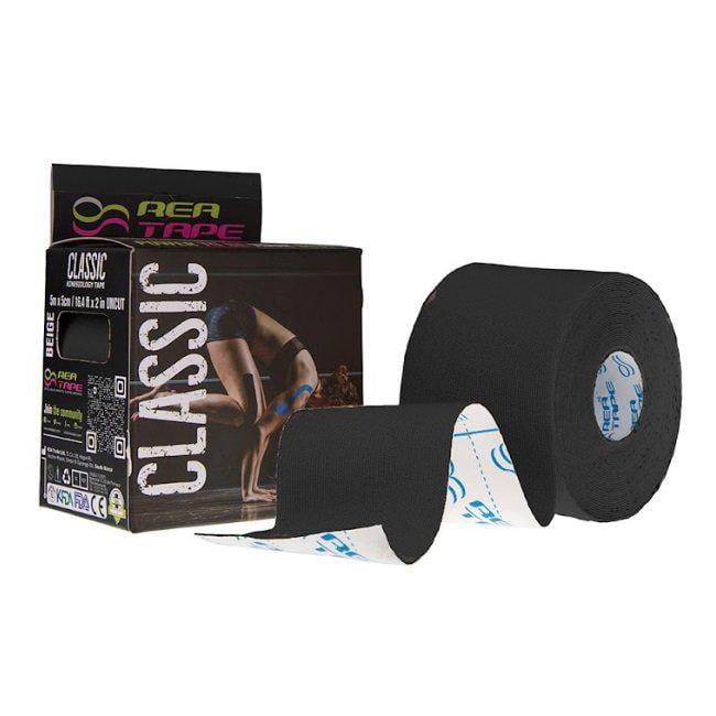 Тейп кинезиологический Rea Tape Classic 5 м х 5 см Черный