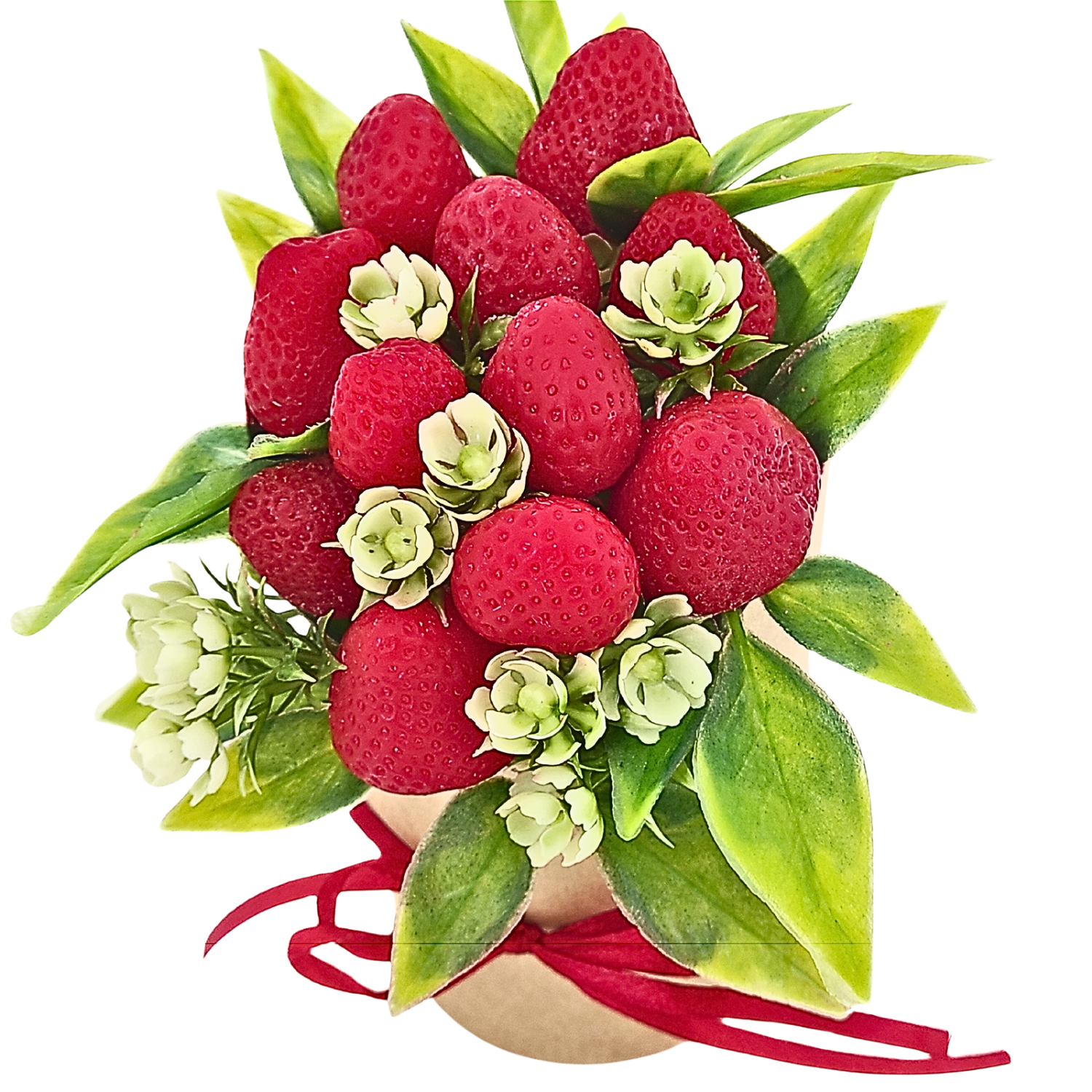 Букет из мыла Bila Lileya Сладкая клубника в бумажном кашпо мини (MB-00626)