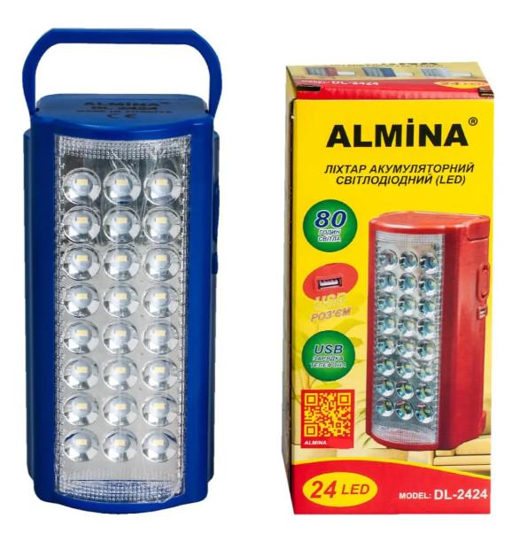 Фонарь ALMINA DL-2424 24 LED на аккумуляторе Синий (1321513421)