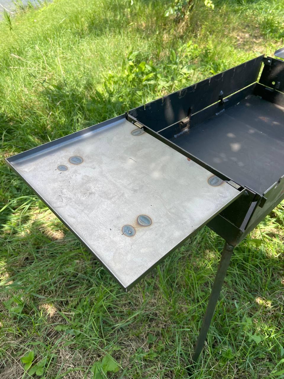 Мангал Валіза на 12 шампурів з двома столиками метал 3 мм - фото 9