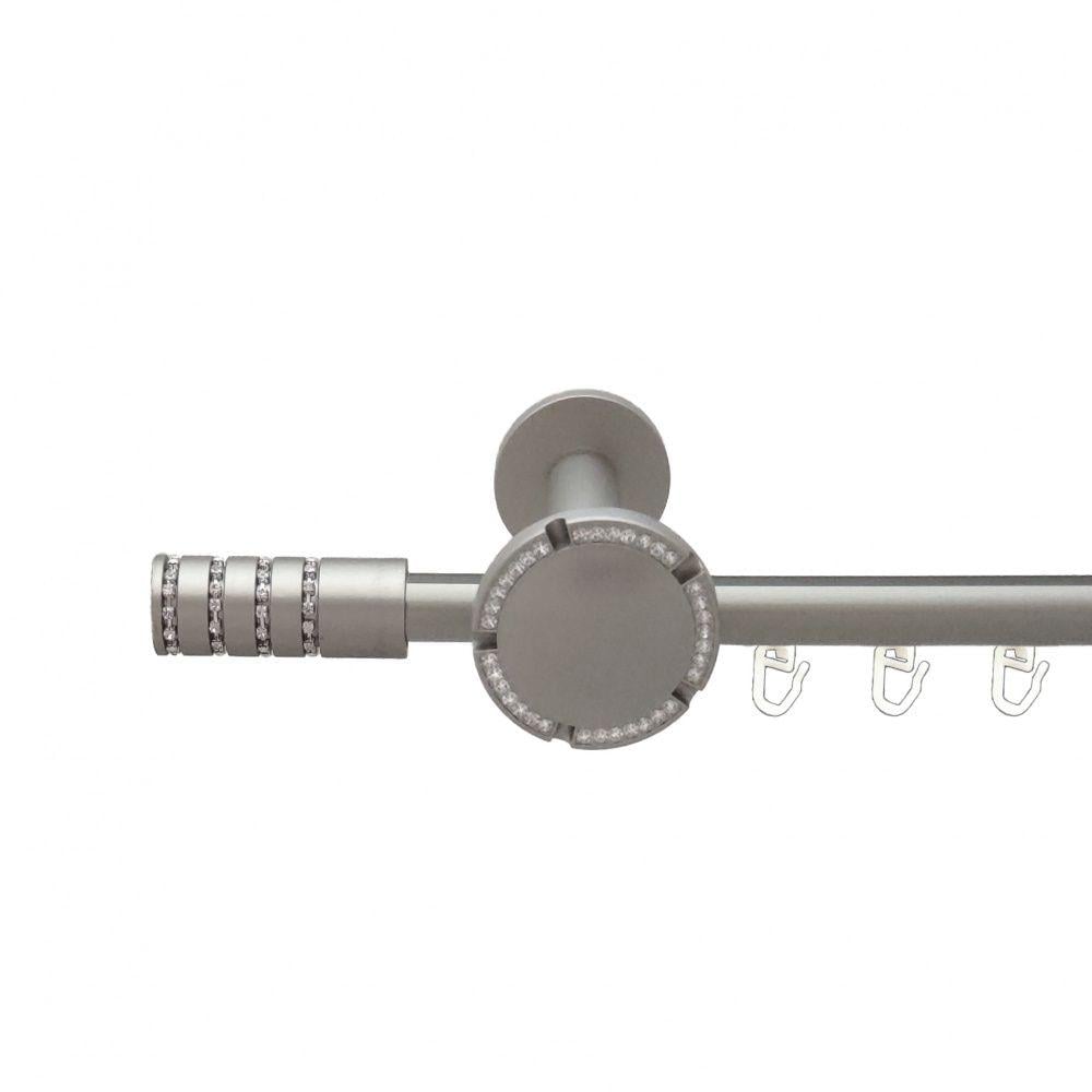 Карниз металлический Orvit Барамелла однорядный розета реверс фламо/профильная труба Сатин 19 мм 300 см (6300206)