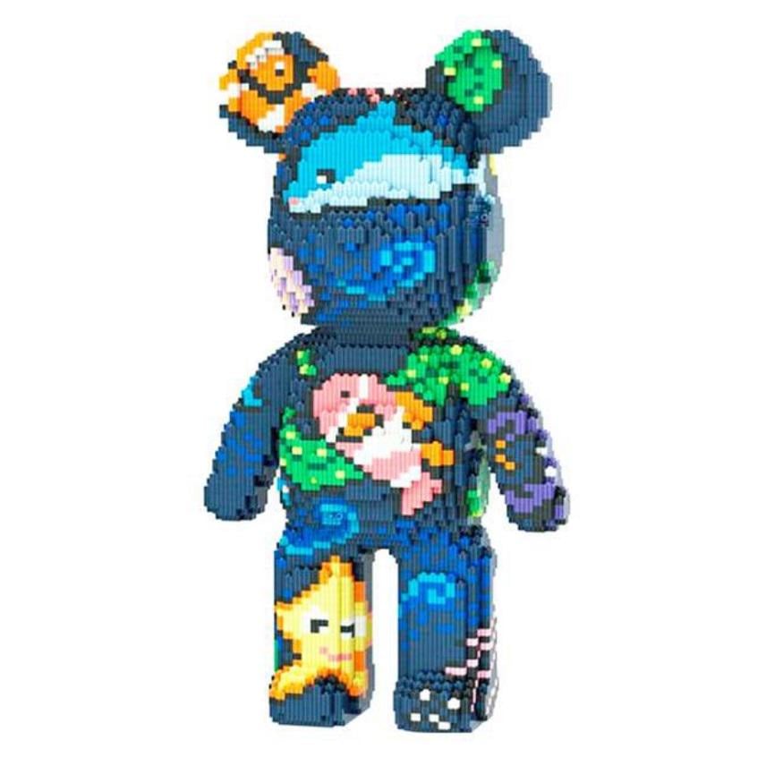 Конструктор Magic Blocks 3D Bearbrick Мишка Аквариум 30 см/1800 дет. (1000-ZB-130)