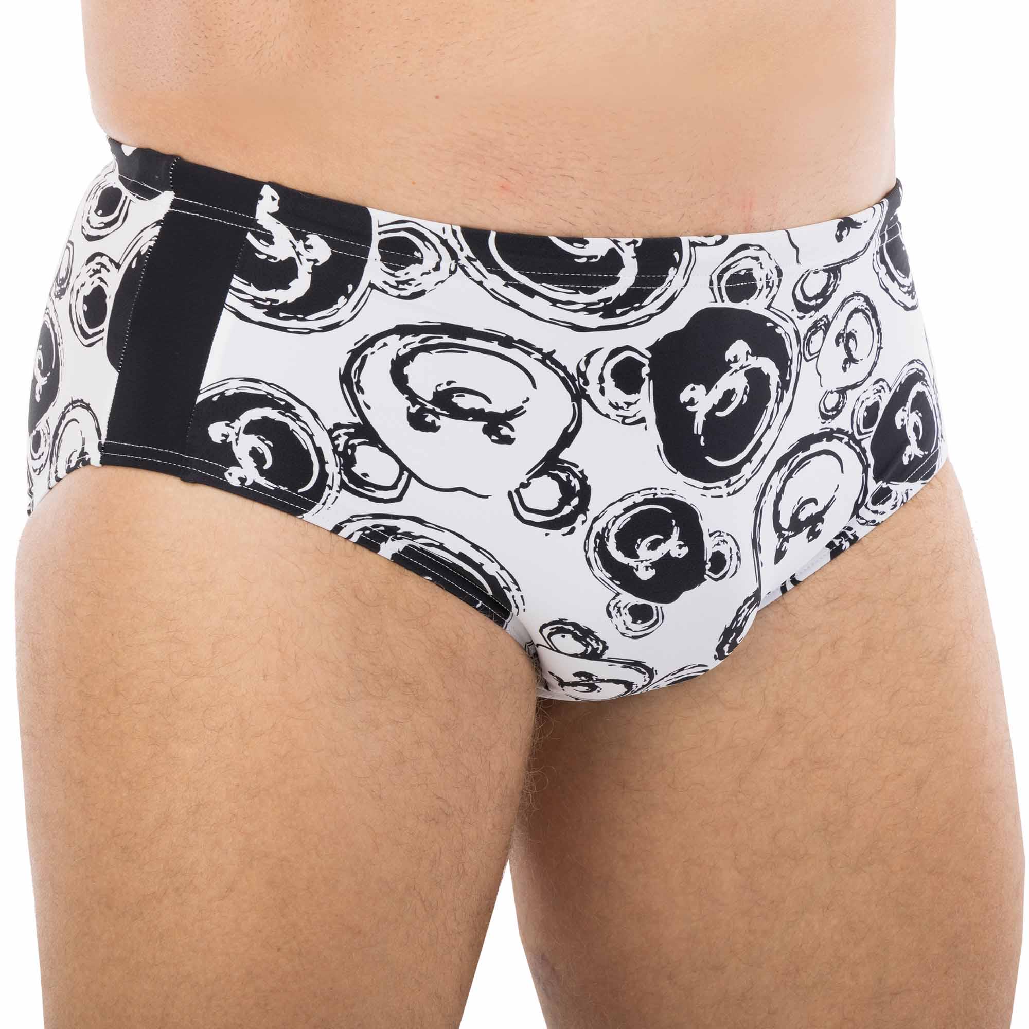 Плавки мужские классические для плавания YINGFA Bear 9649 XS Черный/белый (9649_Черный-белый_2XL_(170-17) - фото 3 Плавки мужские классические для плавания YINGFA Bear 9649 XS Черный/белый (9649_Черный-белый_2XL_(170-17) - фото 3