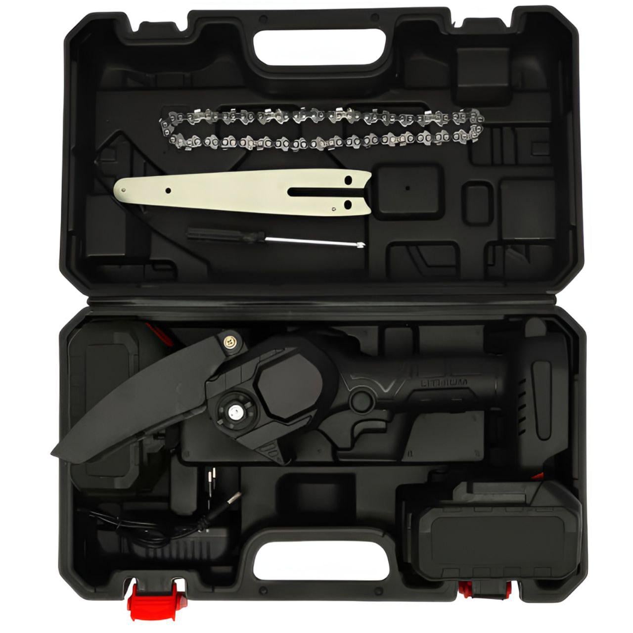 Пилка цепная аккумуляторная 12410/МК 6" 48V с 2 аккумуляторами в кейсе (33132693)