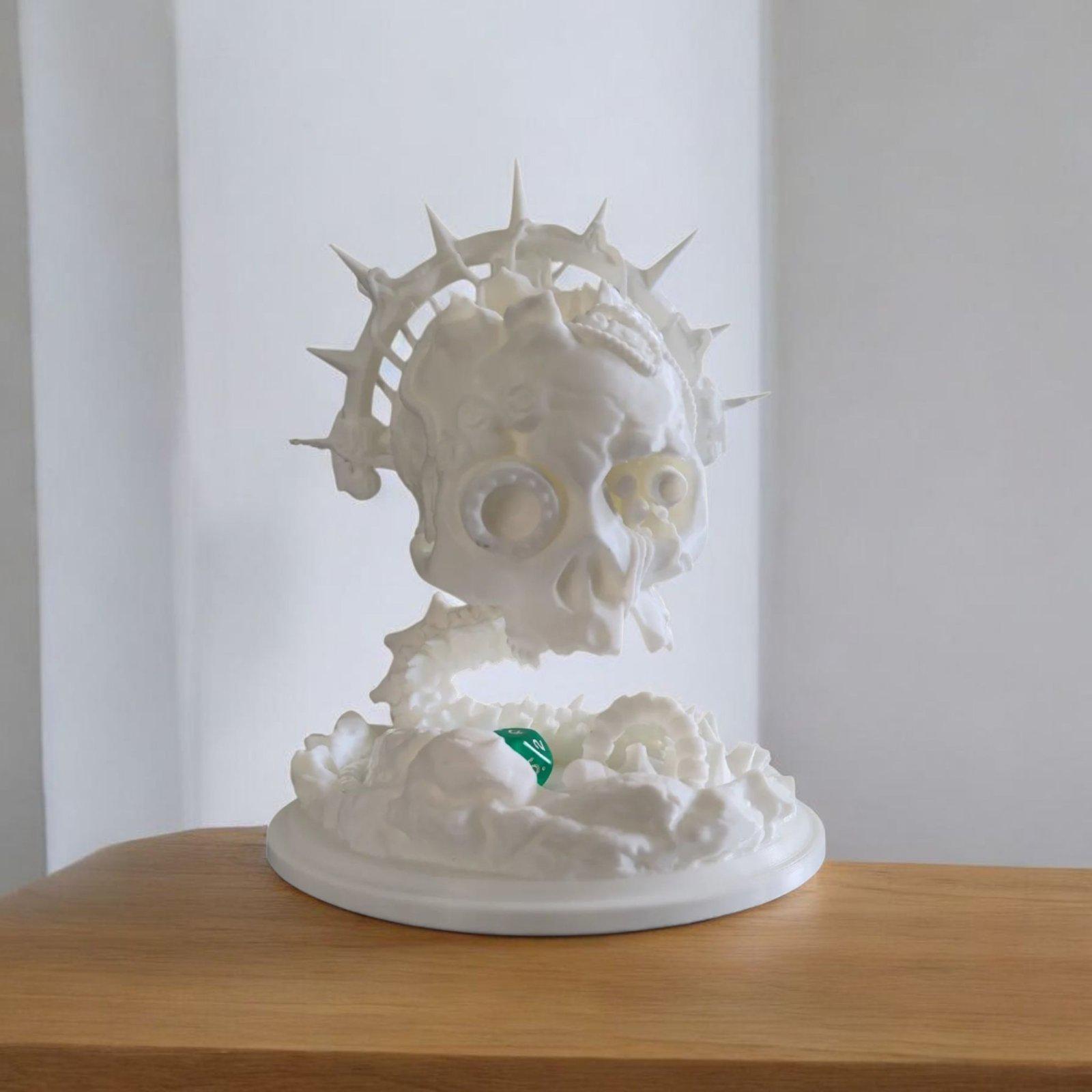 Вежа для кубиків Сервітор Череп V2 W40k Білий (0701)