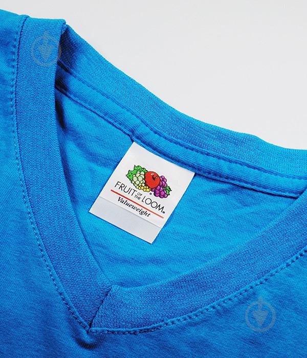 Футболка Fruit of the Loom Valueweight v-neck S Голубой (0610660ZUS) - фото 6