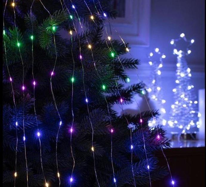 Гирлянда новогодняя Пучок-Роса LED медь 240LED 2,4 м RGB (150-41-Роса 1920-01)