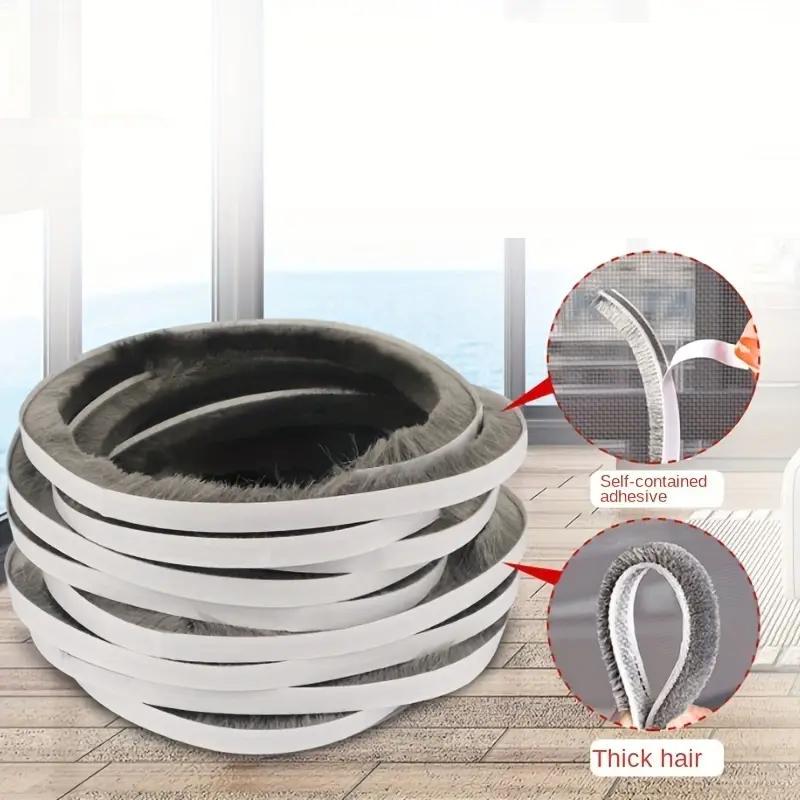 Уплотнитель для окон и дверей на самоклеющейся основе с ворсом 5 м Серый (2464734123) - фото 4