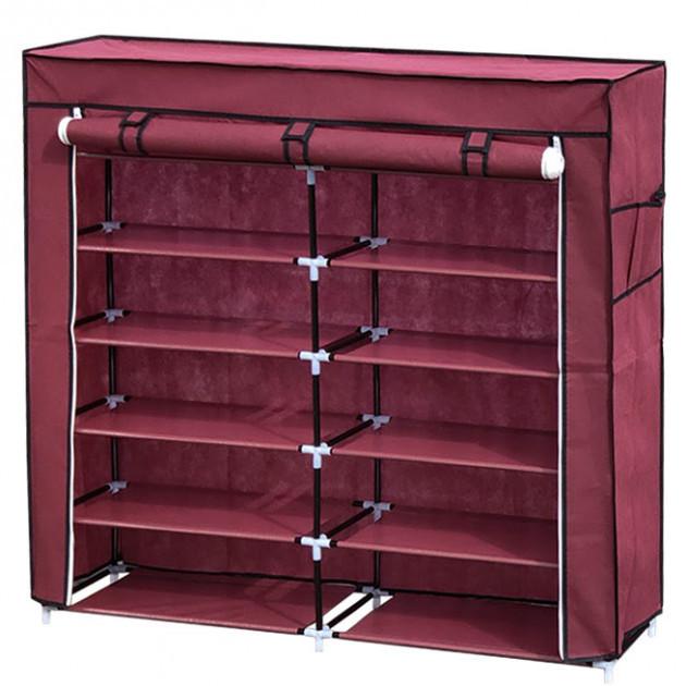 Тканинний шафа для зберігання взуття Shoe Cabinet Бордовий (NJ-222)