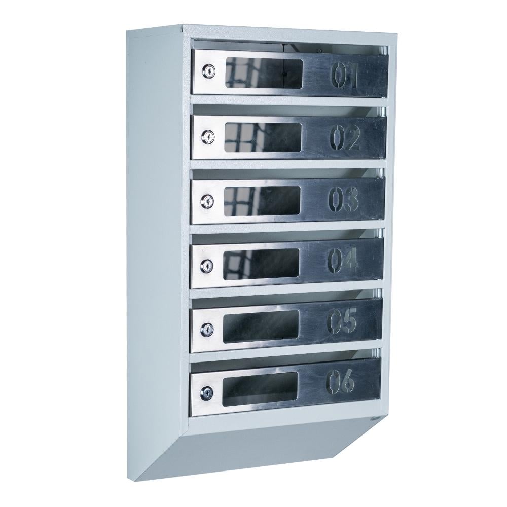 Ящик почтовый многосекционный ЯП06D Серый/Нержавеющая сталь (24061089)