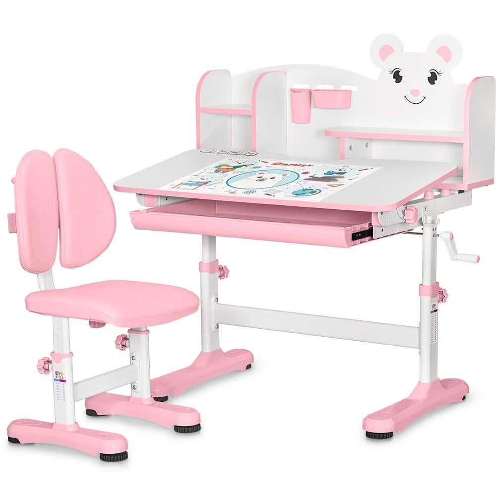 Парта детская школьная Mealux BD-29 Panda XL со стулом Pink (BD-29 PN)