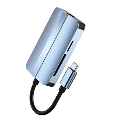 USB 3.1 Type-C - RJ45 Ethernet LAN адаптер та хаб 3x USB 2.0 - фото 2