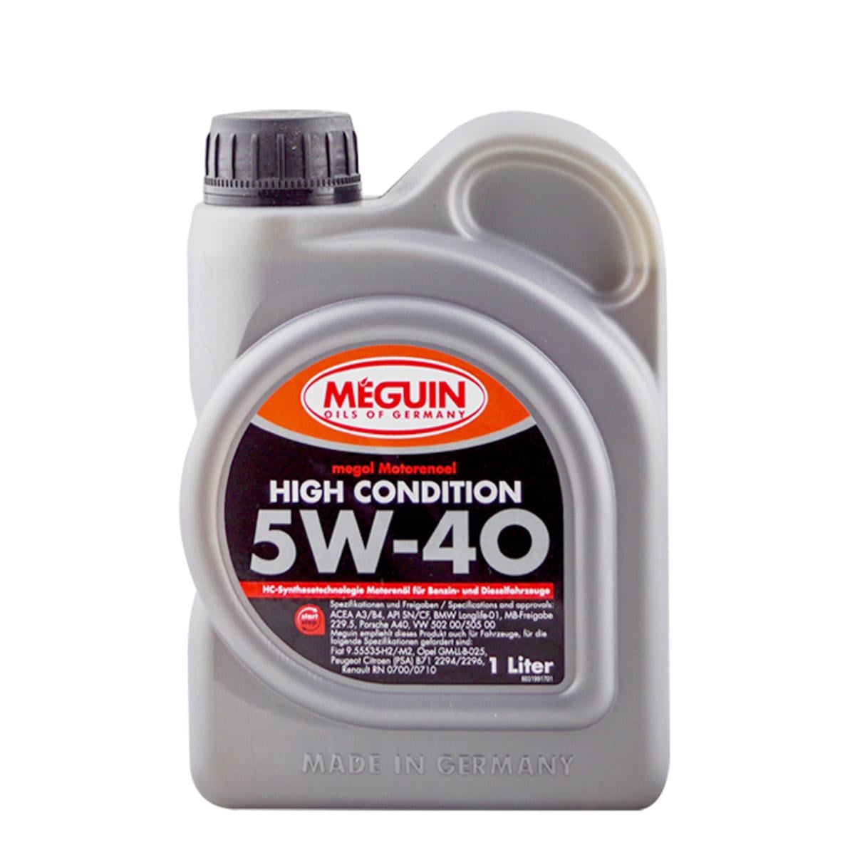 Масло моторное MEGUIN HIGH CONDITION SAE 5W-40 1 л (3199)
