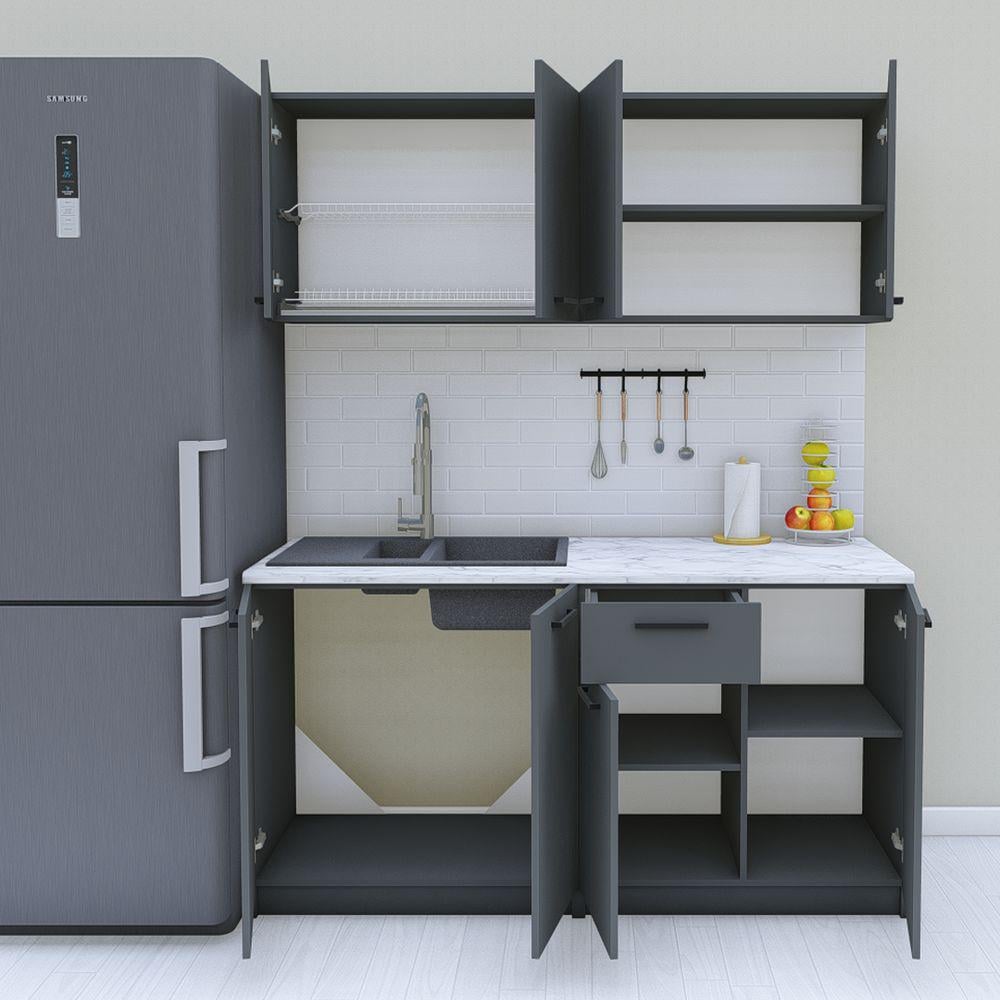 Кухня модульная готовая 1,6 м 160 см Графит (МП41в) - фото 2