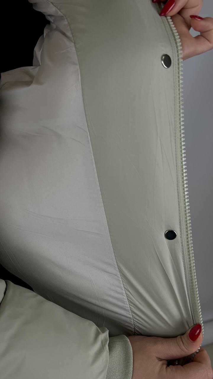 Куртка жіноча зимова р. 44 Зелений (#9066-11) - фото 4