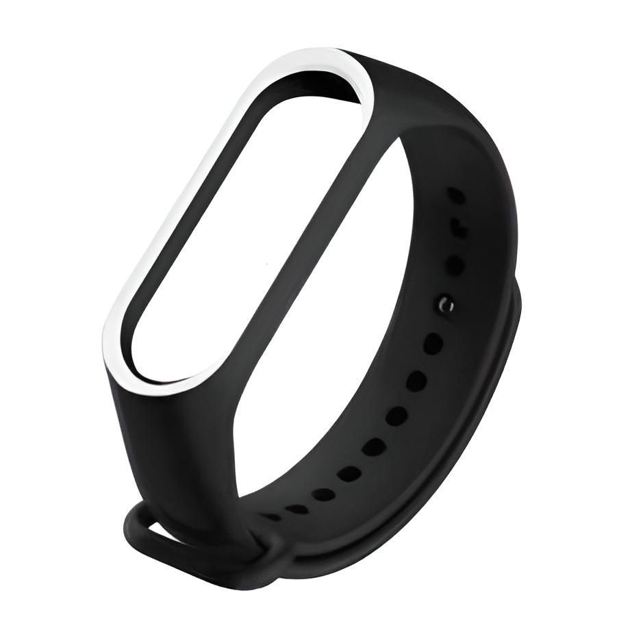 Ремінець для фітнес браслета Xiaomi Mi Band 3 4 Rim Black/White