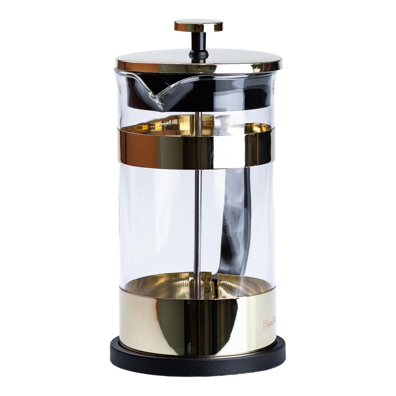 Заварник для чаю з френч пресом скляний 1 л Золотий - фото 2 Заварник для чаю з френч пресом скляний 1 л Золотий - фото 2