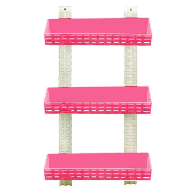 Полка прямая 3-ярусная R-Plastic Ротанг для ванной комнаты (13300/pink)