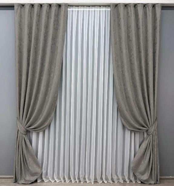 Тканина для штор льон Pavliani Сірий (1665ш) - фото 5