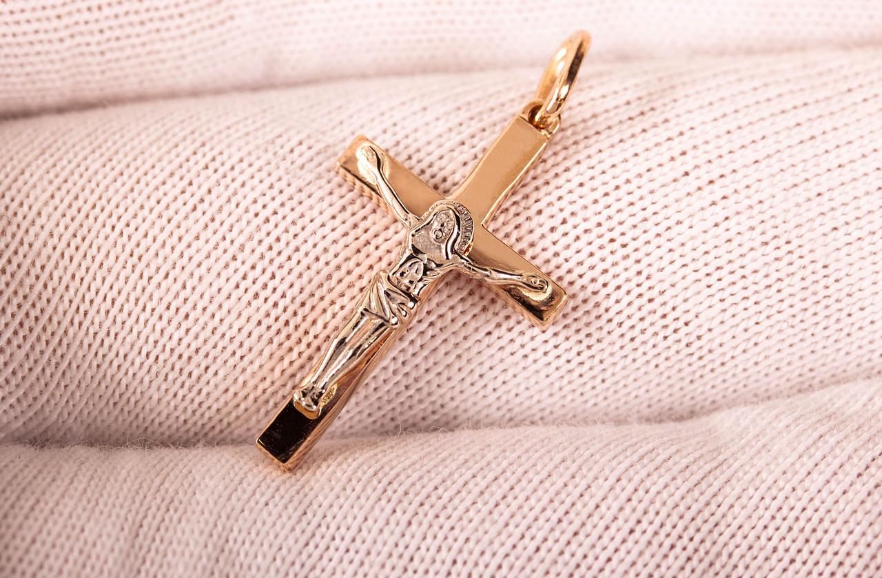 Крестик из красного и белого золота (1636180063)