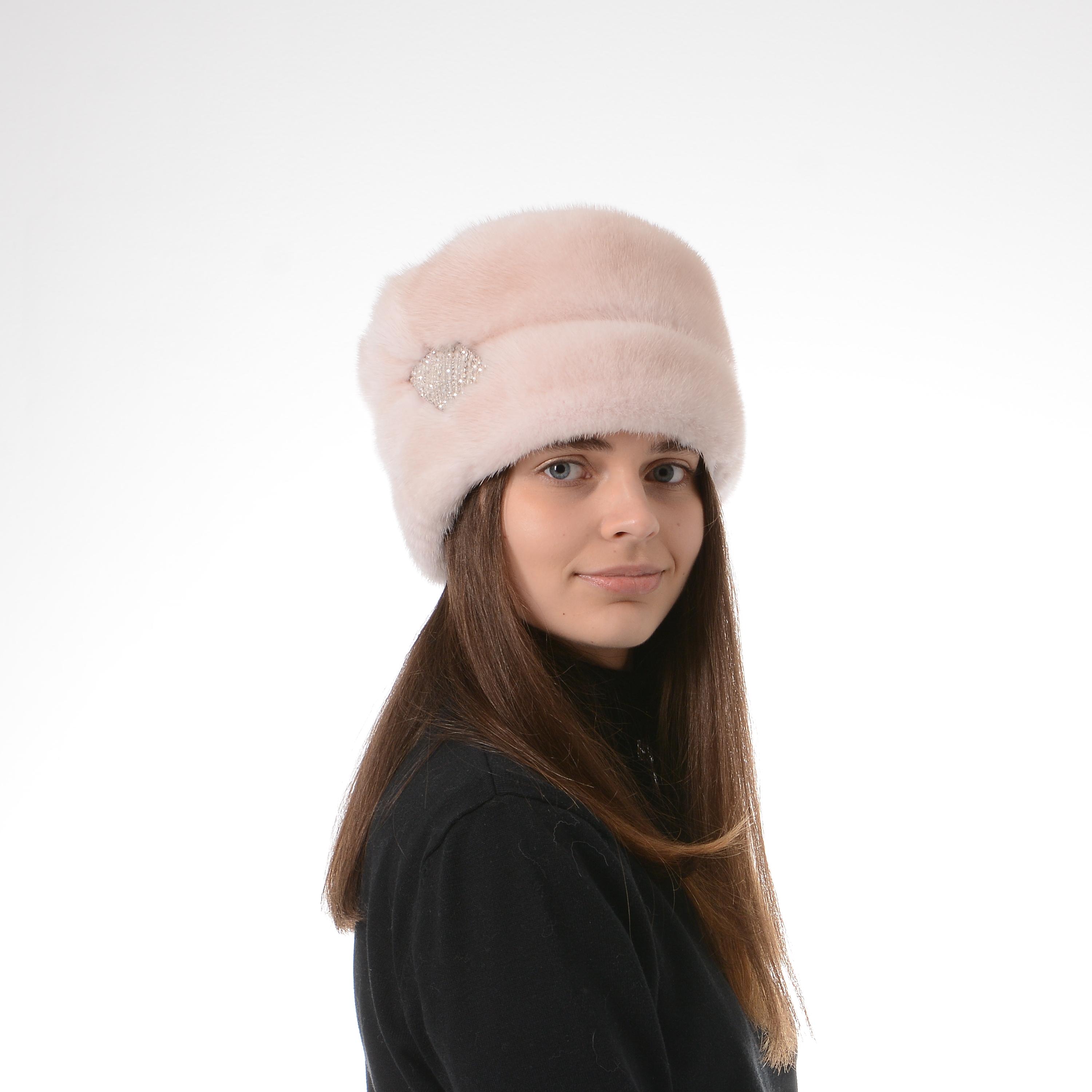 Кубанка женская Меховой стиль Стелла из натурального меха норки XXS-S Перл (078/J)