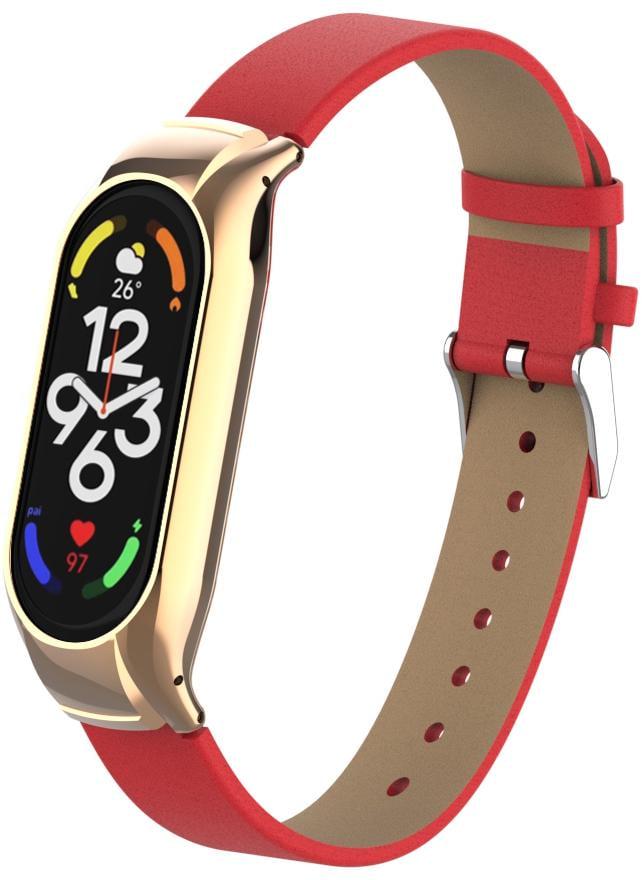 Ремешок кожаный MultiColor для Mi Band 7 Red (28017-2D) Ремешок кожаный MultiColor для Mi Band 7 Red (28017-2D)