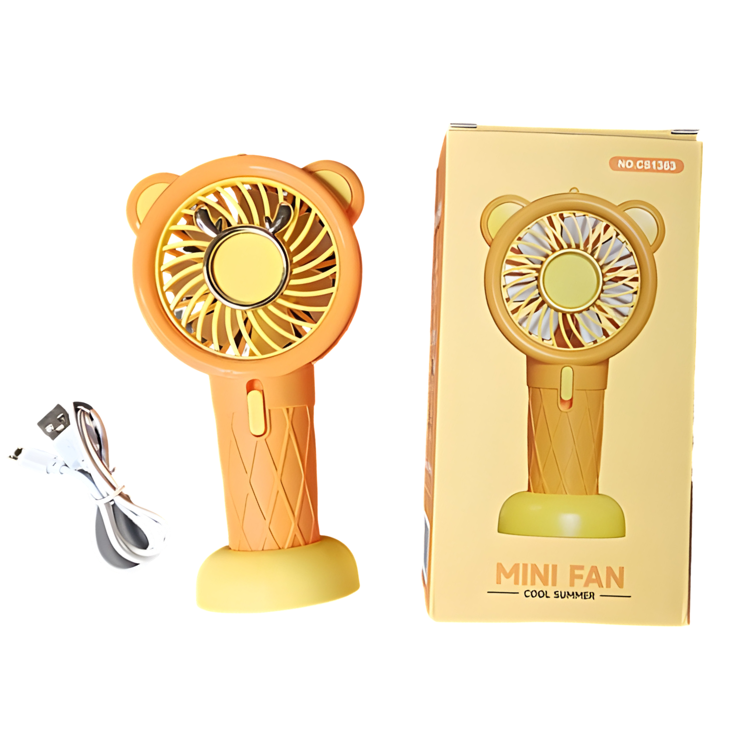 Вентилятор-USB дитячий портативний Помаранчевий (CS1363) - фото 1 Вентилятор-USB дитячий портативний Помаранчевий (CS1363) - фото 1