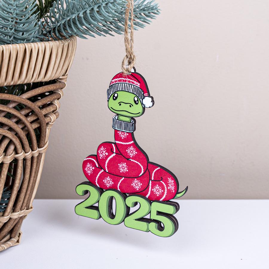 Подвеска новогодняя Змея в красном свитере (2025 4168-1)