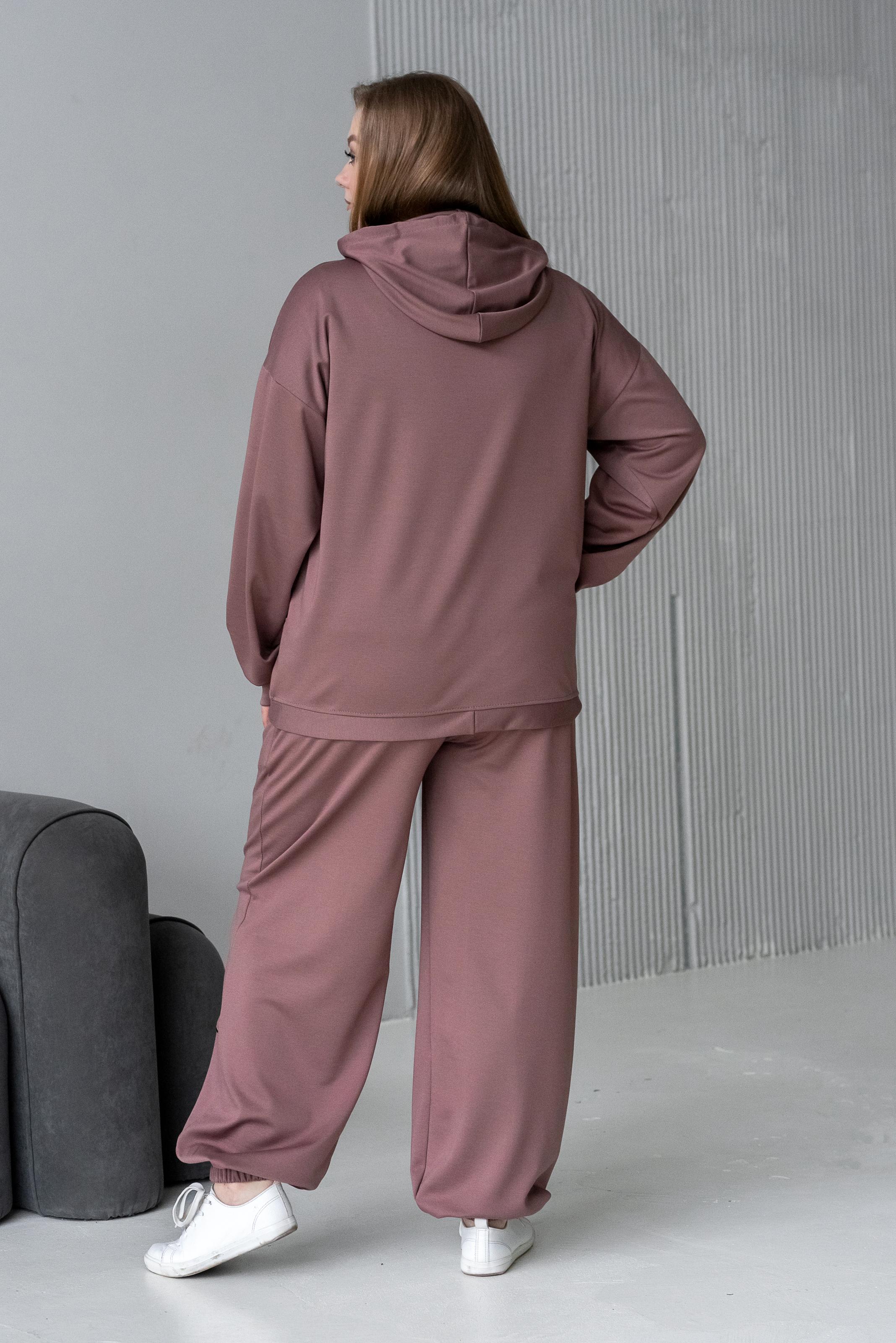 Спортивный костюм женский Тэч р. 58 Коричневый - фото 2 Спортивный костюм женский Тэч р. 58 Коричневый - фото 2