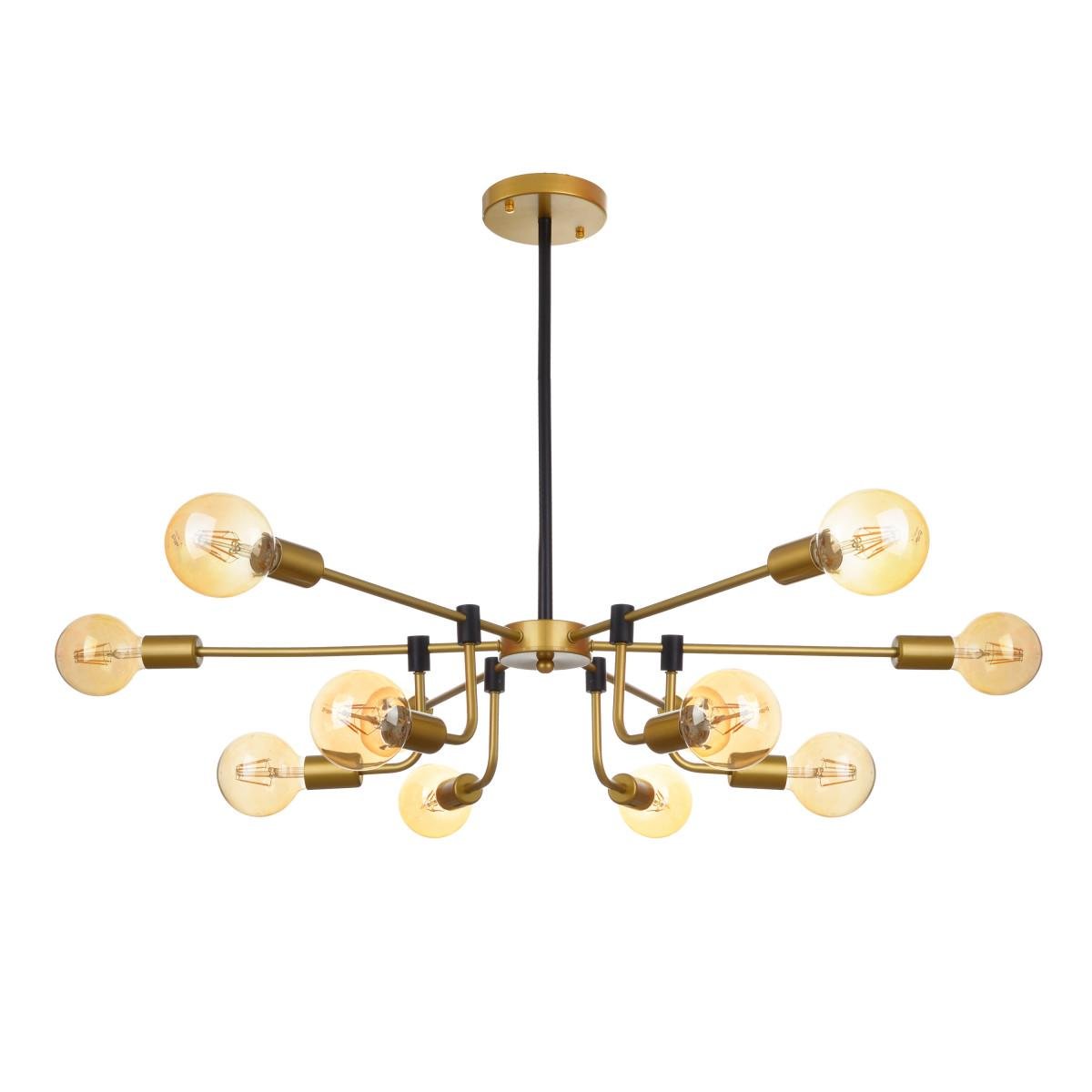 Люстра лофт паук Brille BR-01 621S/12 E27 BK/G на 12 лампочек Черный/Золото